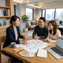 設計師與業主討論裝修需求